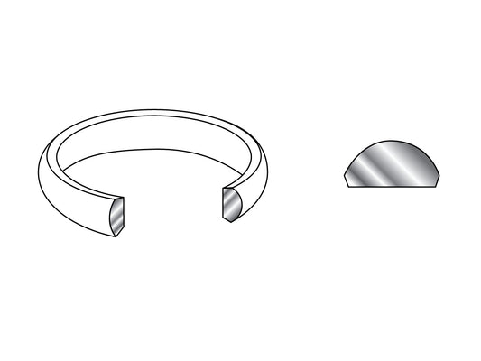 18ct Red Gold D Shape Wedding Ring 2.0mm Medium Weight