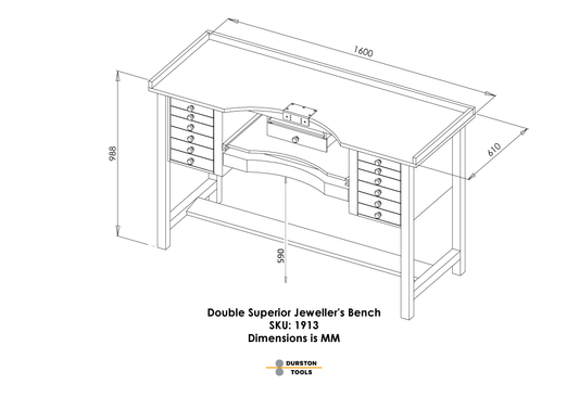 Goldsmith's Work Bench with Double Drawers