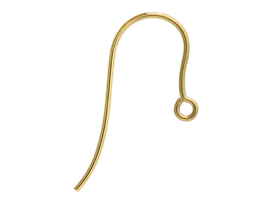 9ct Yellow Gold Plain Hook Wire