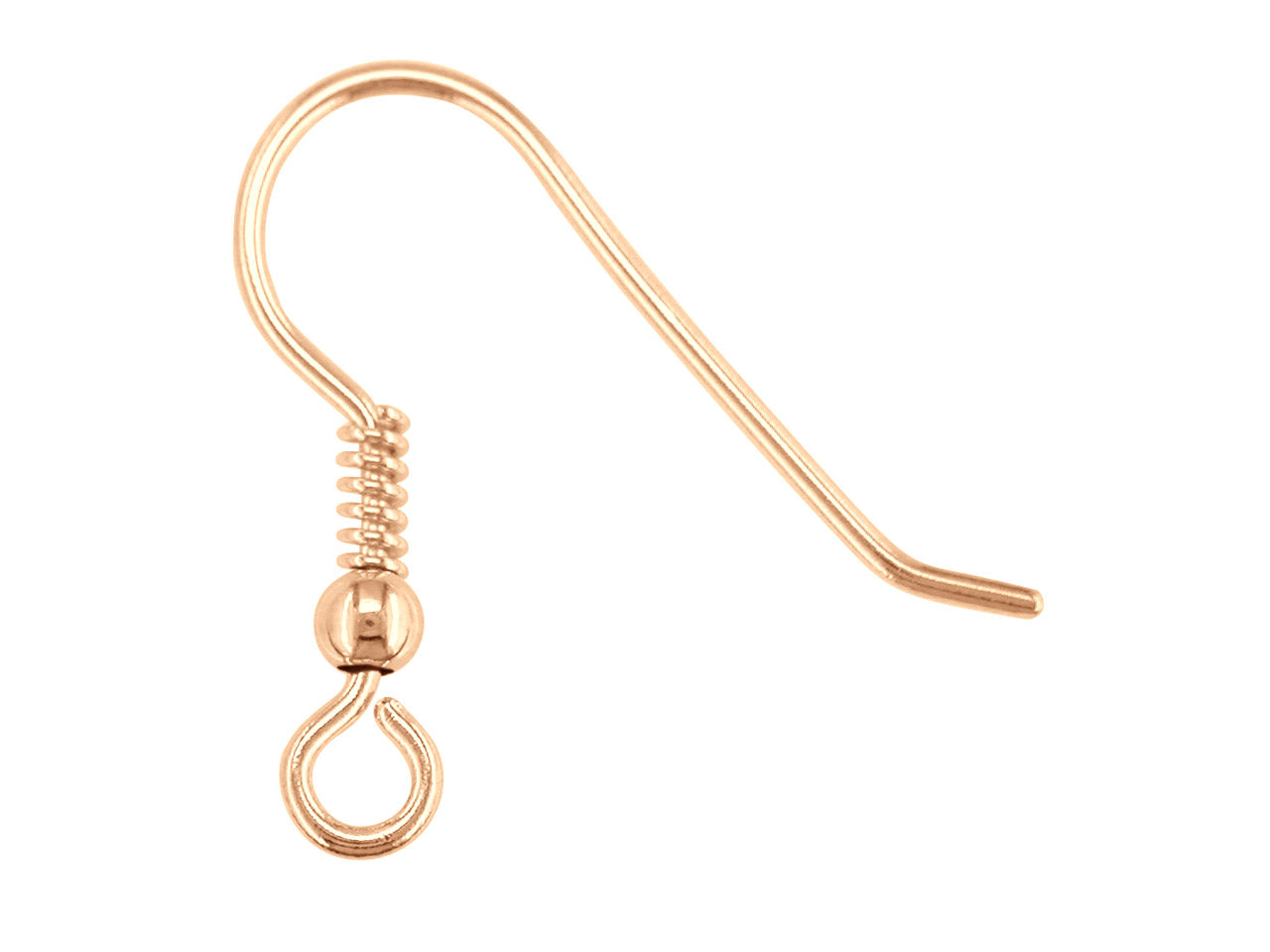9ct Red Gold Hook Wire With Bead