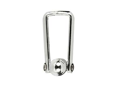 Sterling Silver Assembled Cufflink Fitting Round Bar With U Arm Plain