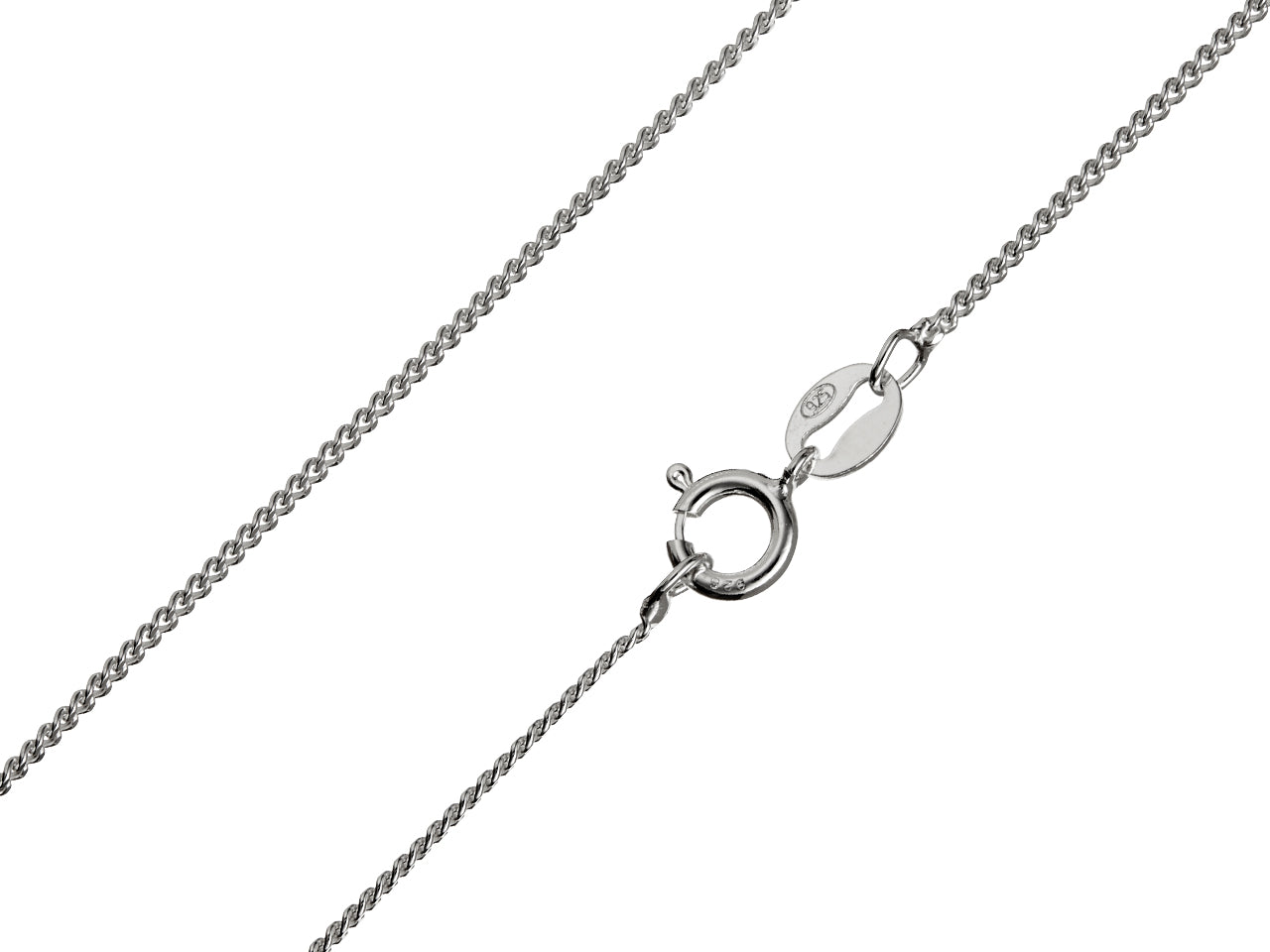 Sterling Silver 1.2mm Diamond Cut Curb Chain