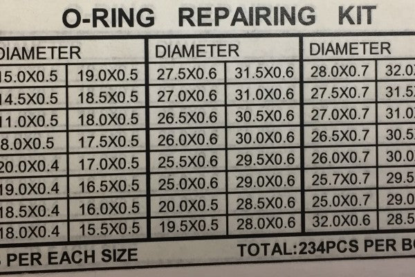 Case Back "O" Ring Selection