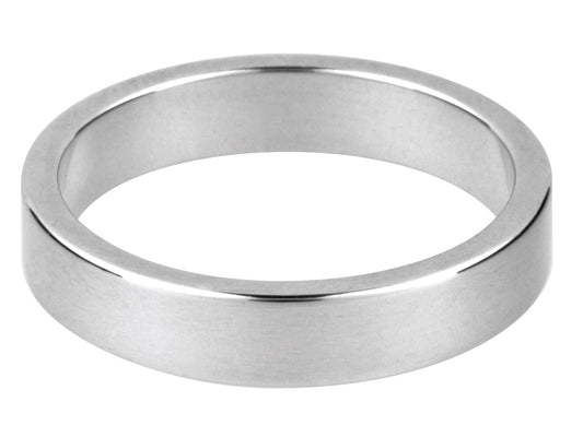 18ct White Gold Flat Wedding Ring 3.0mm Medium Weight