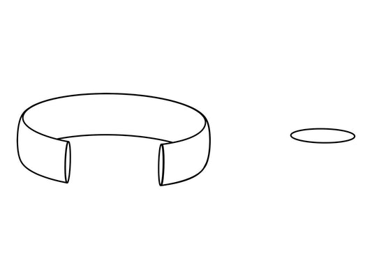 18ct White Gold Blended Court Wedding Ring 2.0mm x 1.3mm Wall