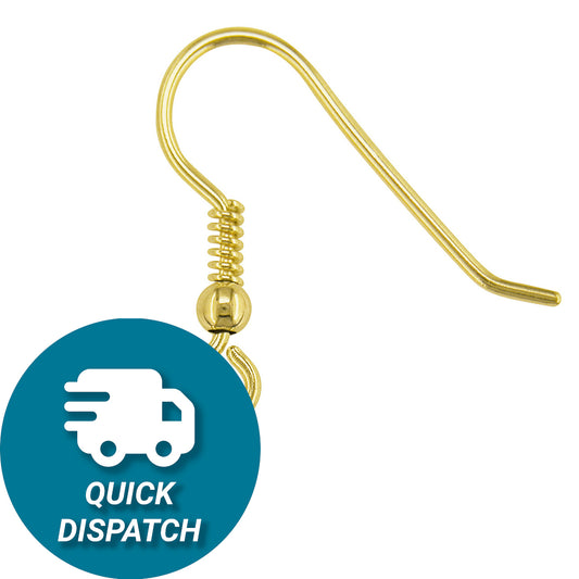 9ct Yellow Gold Hook Wire With Bead