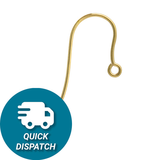 9ct Yellow Gold Plain Hook Wire