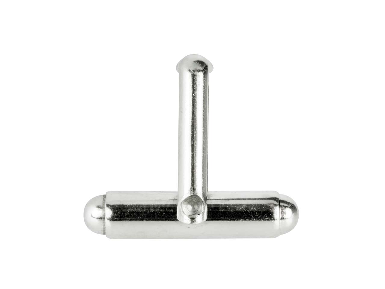 Sterling Silver Assembled Cufflink Fitting Round Bar With U Arm Plain