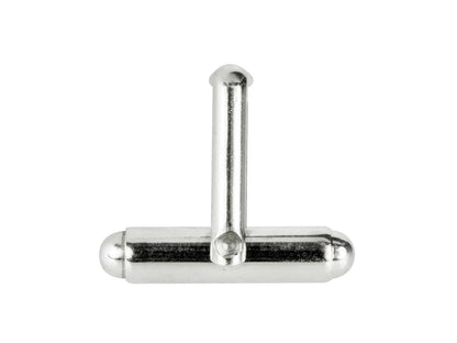 Sterling Silver Assembled Cufflink Fitting Round Bar With U Arm Plain