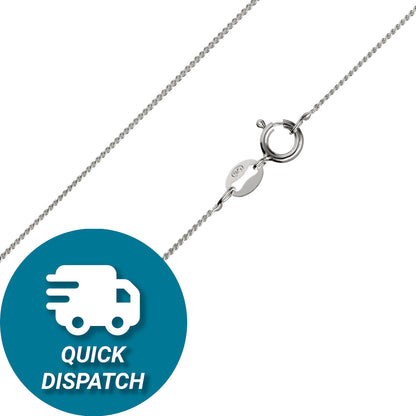 Sterling Silver 0.9mm Diamond Cut Curb Chain