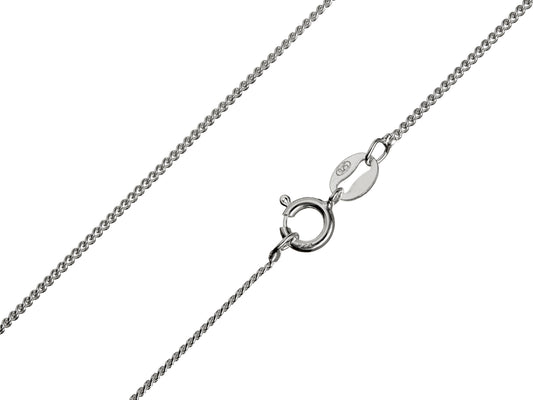 Sterling Silver 1.2mm Diamond Cut Curb Chain